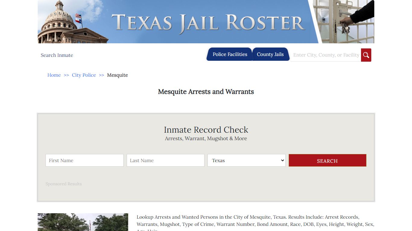 Mesquite Arrests and Warrants | Jail Roster Search
