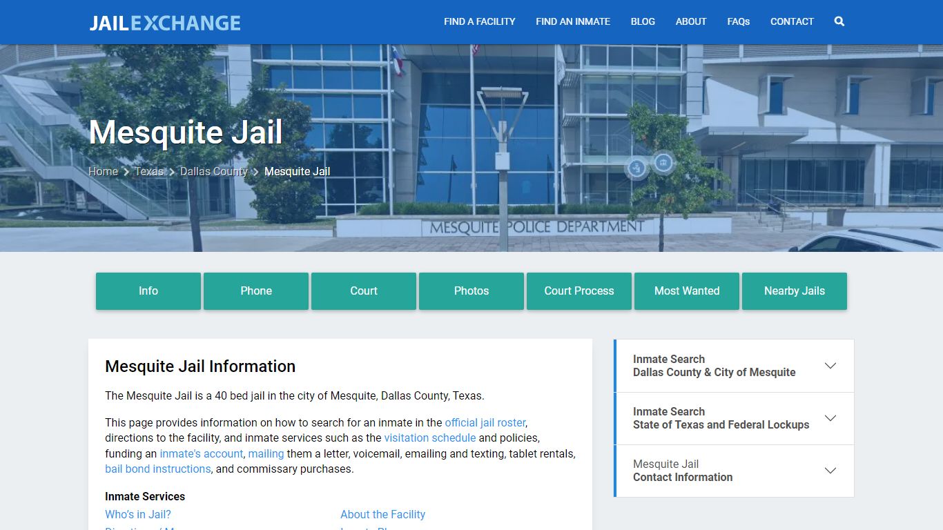 Mesquite Jail, TX Inmate Search, Information - Jail Exchange