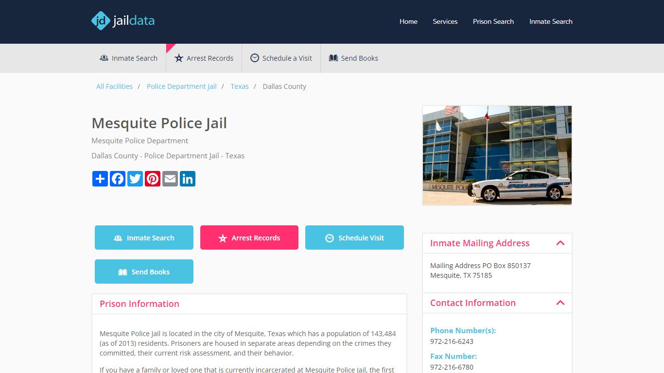 Mesquite Police Jail Inmate Search and Prisoner Info - Mesquite, TX